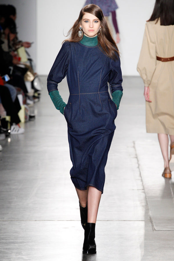 KAREN WALKER Denim Midi Dress Sz10