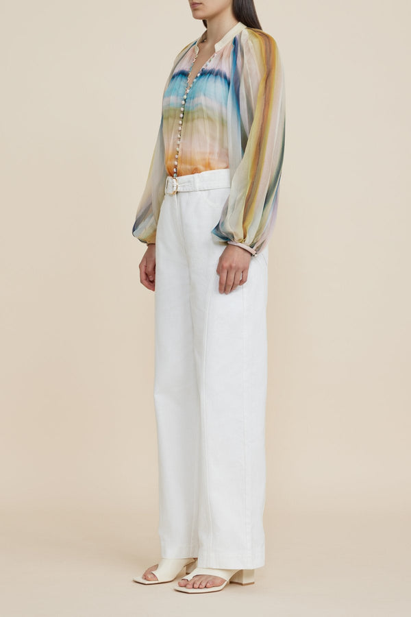 ACLER  Astone Blouse - Watercolour Stripe Sz8