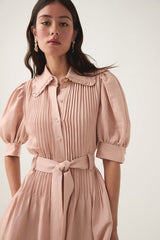 AJE Madeleine Belted Midi Dress - Blush Sz10