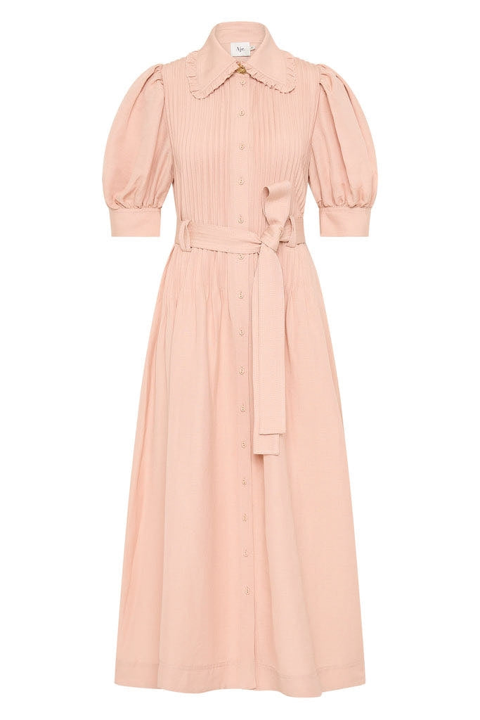 AJE Madeleine Belted Midi Dress - Blush Sz10