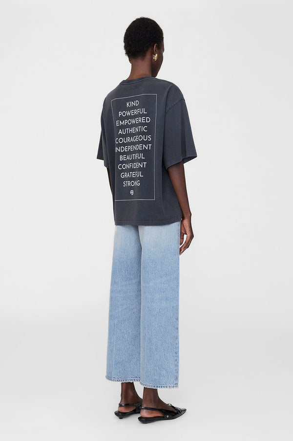 ANINE BING Rudy Tee Empowerment - Washed Black SzS