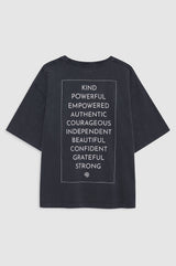ANINE BING Rudy Tee Empowerment - Washed Black SzS