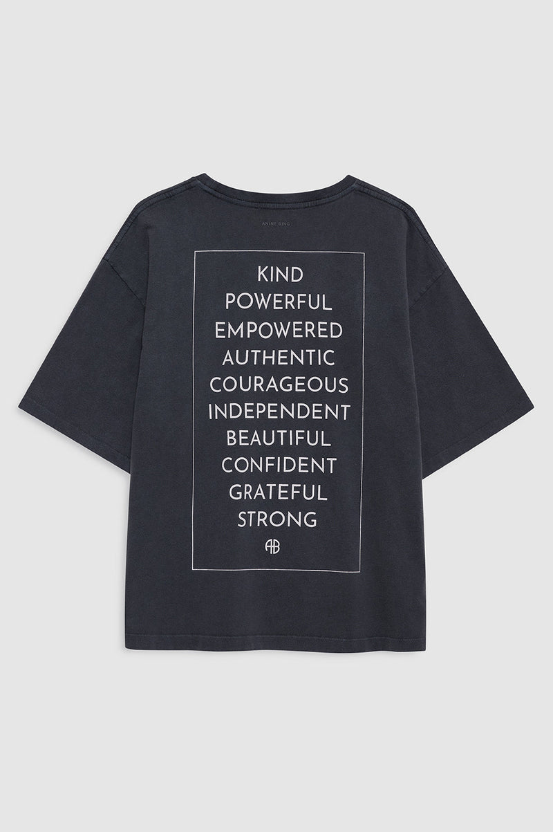 ANINE BING Rudy Tee Empowerment - Washed Black SzS