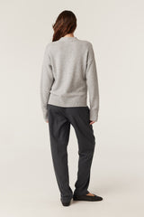 CABLE MELBOURNE Cashwool V-Neck Cardigan - Grey Marle SzL