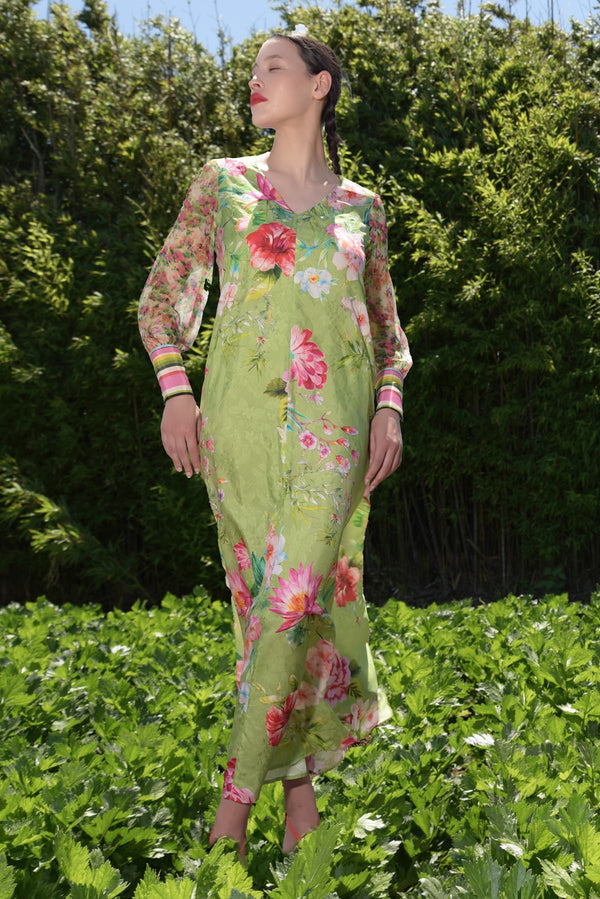CURATE BY TRELISE Subtle Sweet Dress -Green Floral SzS
