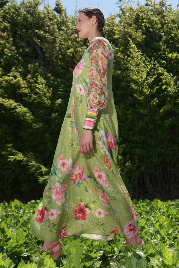 CURATE BY TRELISE Subtle Sweet Dress -Green Floral SzS