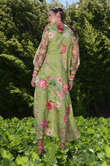 CURATE BY TRELISE Subtle Sweet Dress -Green Floral SzS