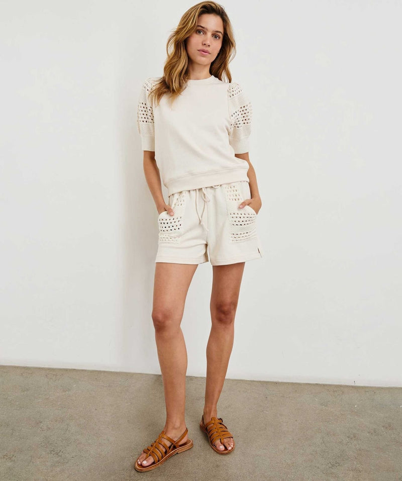 RAILS Kimberly Short Sleeve Sweatshirt - Oat SzXS