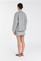 DISSH Wool Bomber Jacket - Silver Sz16