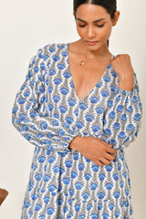 READ & BELL Sofia Maxi Dress  - Blue Lotus SzM