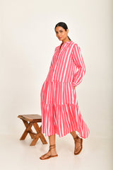 READ & BELL Emma Dress - Watermelon Stripe SzS