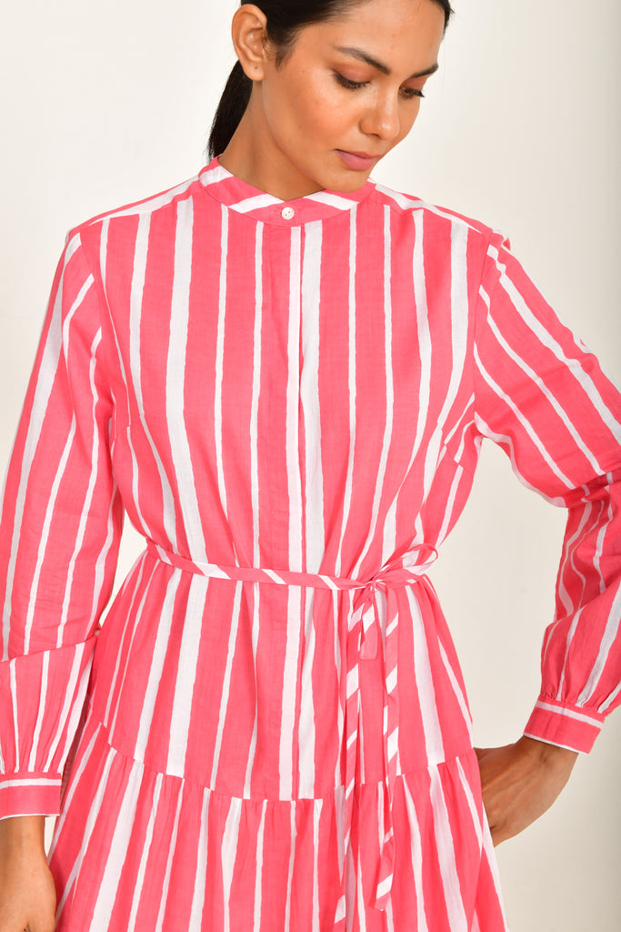 READ & BELL Emma Dress - Watermelon Stripe SzS