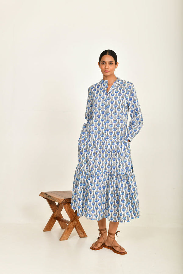 READ & BELL Emma Maxi Dress - Blue Lotus SzL