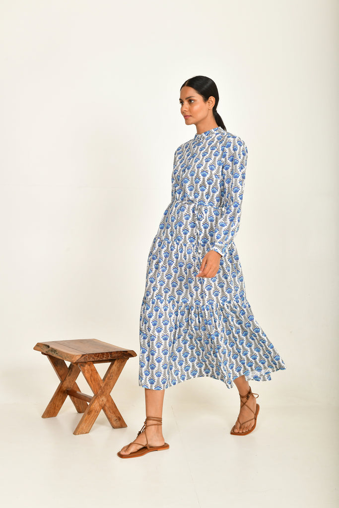 READ & BELL Emma Maxi Dress - Blue Lotus SzL
