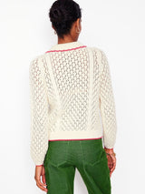 BODEN Embroidered Cotton Cardigan - Warm Ivory SzM