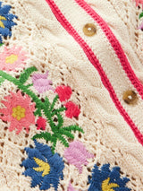 BODEN Embroidered Cotton Cardigan - Warm Ivory SzM