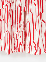 OLIVER BONAS V-Neck Ruched Midi Dress - Red Stripe Sz8