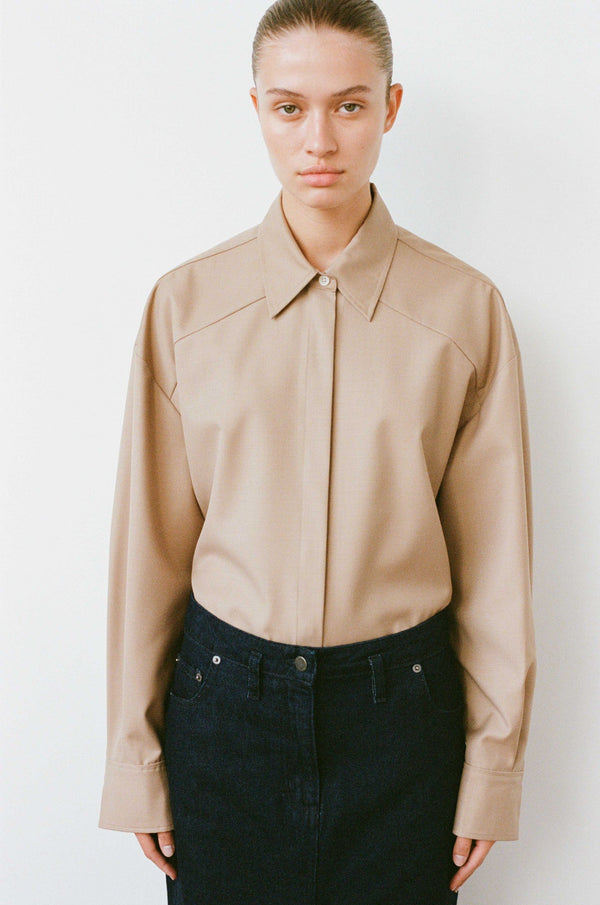 FRIENDS WITH FRANK The Margot Shirt - Porcini SzXXL NZ16