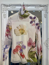 GANNI Tilden Mesh Top - Floral Sz42 NZ14