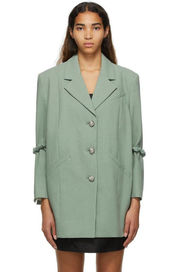 GANNI Organic Cotton Blazer - Green Bay SzS/M