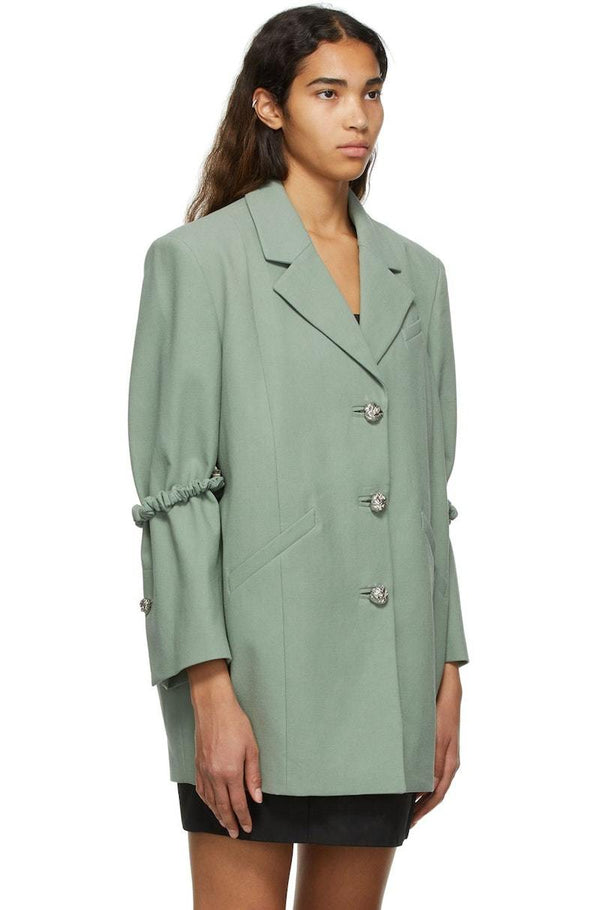 GANNI Organic Cotton Blazer - Green Bay SzS/M