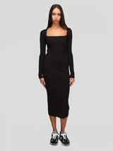 GANNI Women's Melange Knit Dress - Black SzM