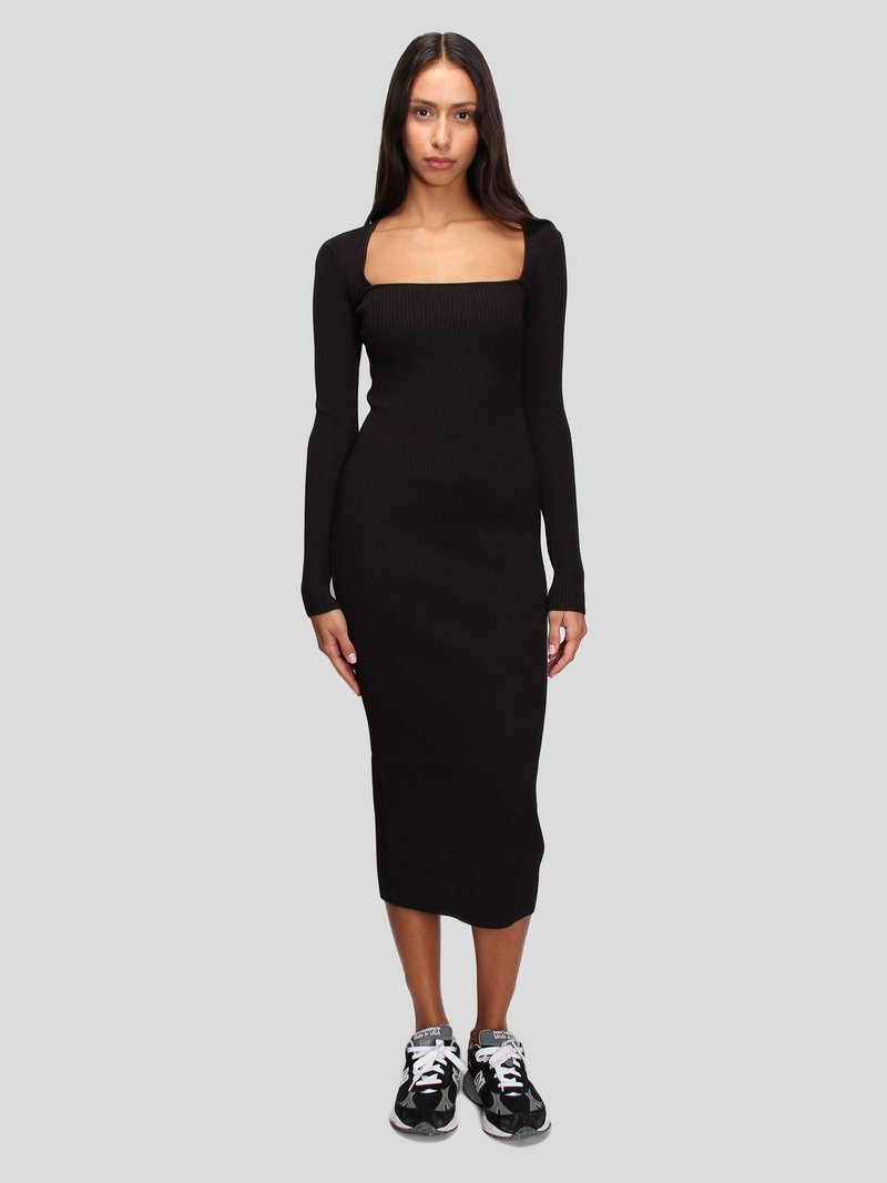 GANNI Women's Melange Knit Dress - Black SzM