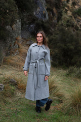 ATÉR Elgin Wool Trench Coat - Grey Marle SzM