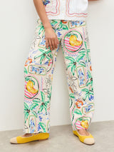 OLIVER BONAS Summer Wide Leg Trousers - Tropical Sz10