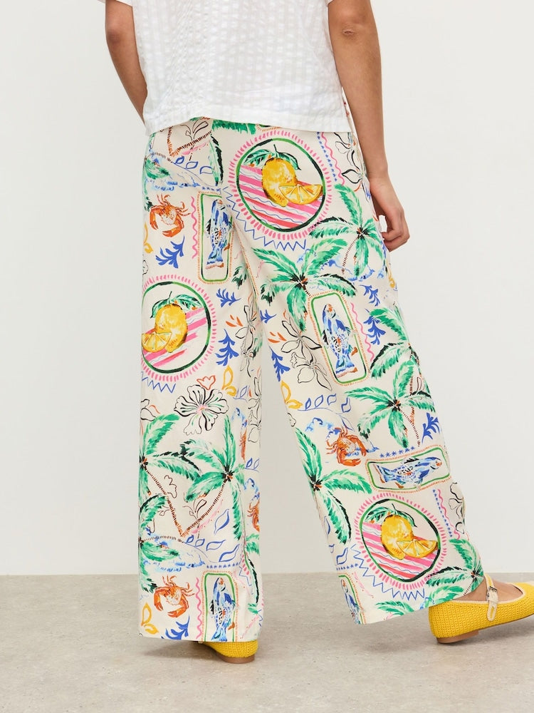 OLIVER BONAS Summer Wide Leg Trousers - Tropical Sz10
