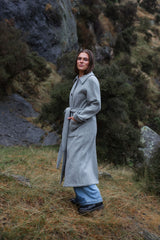 ATÉR Elgin Wool Trench Coat - Grey Marle SzM