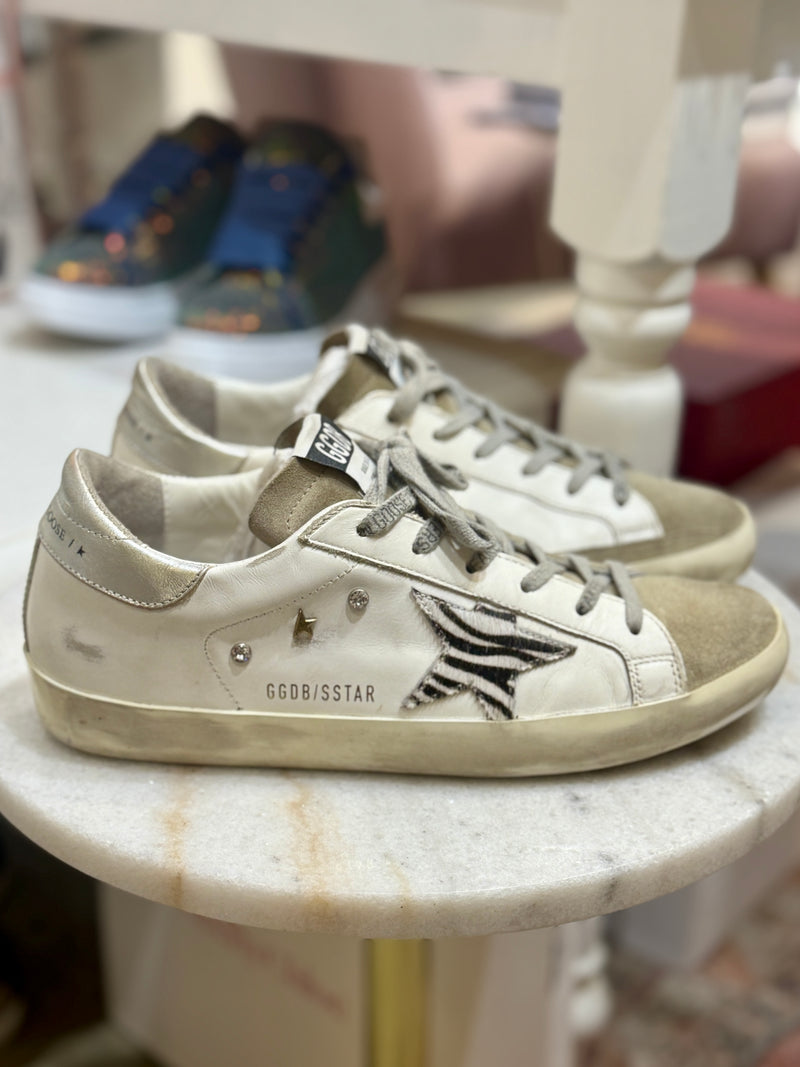 GOLDEN GOOSE Super Star Zebra Pony Print Star - EU39