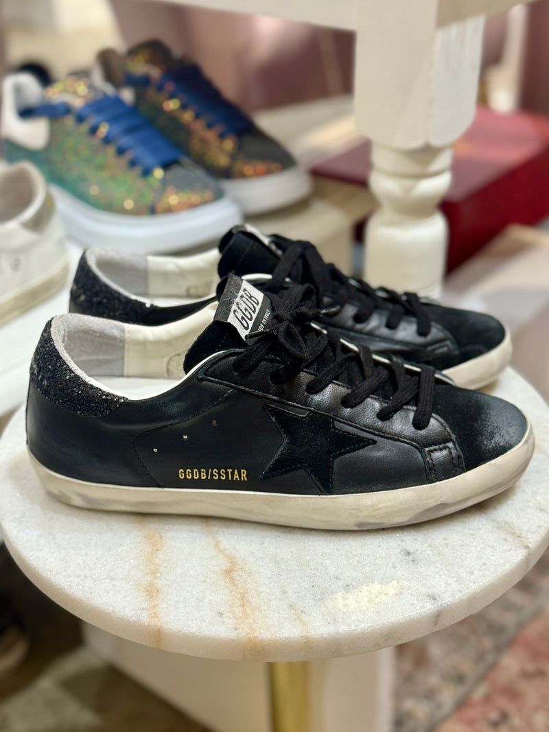GOLDEN GOOSE Superstar Black Glitter Heel - EU40