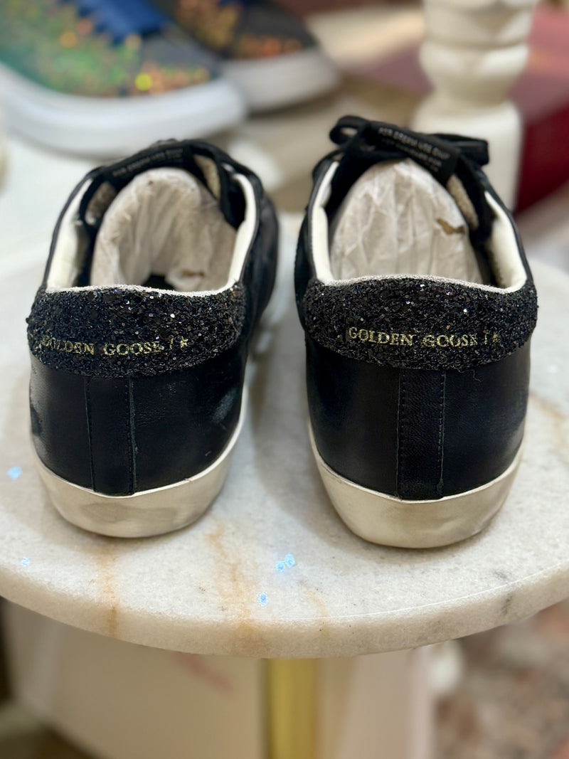 GOLDEN GOOSE Superstar Black Glitter Heel - EU40