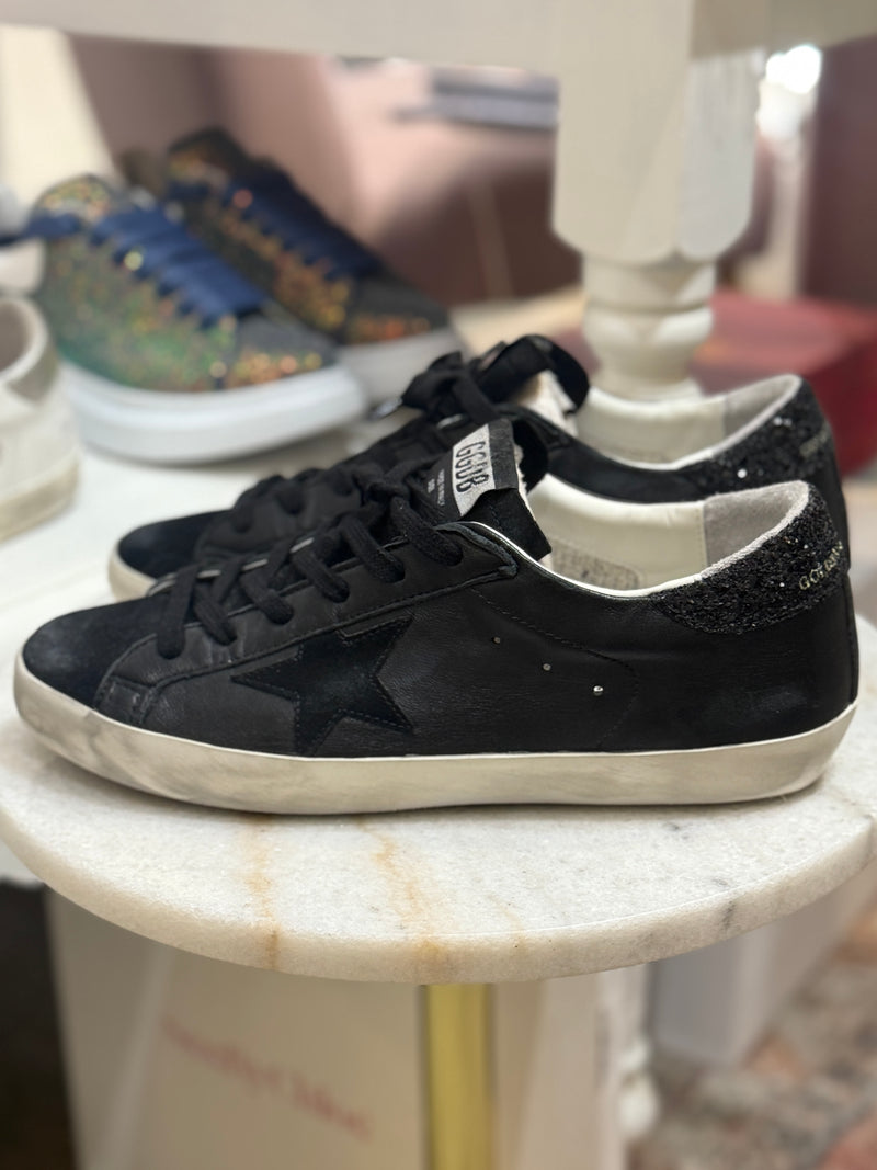 GOLDEN GOOSE Superstar Black Glitter Heel - EU40