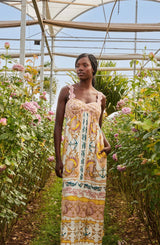 FARM Rio Maritime Magic Linen Blend Sundress - Off White SzM