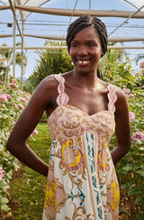 FARM Rio Maritime Magic Linen Blend Sundress - Off White SzM