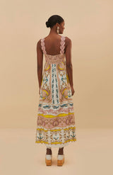 FARM Rio Maritime Magic Linen Blend Sundress - Off White SzM