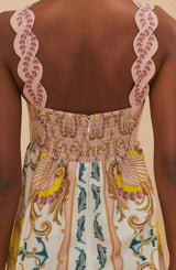 FARM Rio Maritime Magic Linen Blend Sundress - Off White SzM