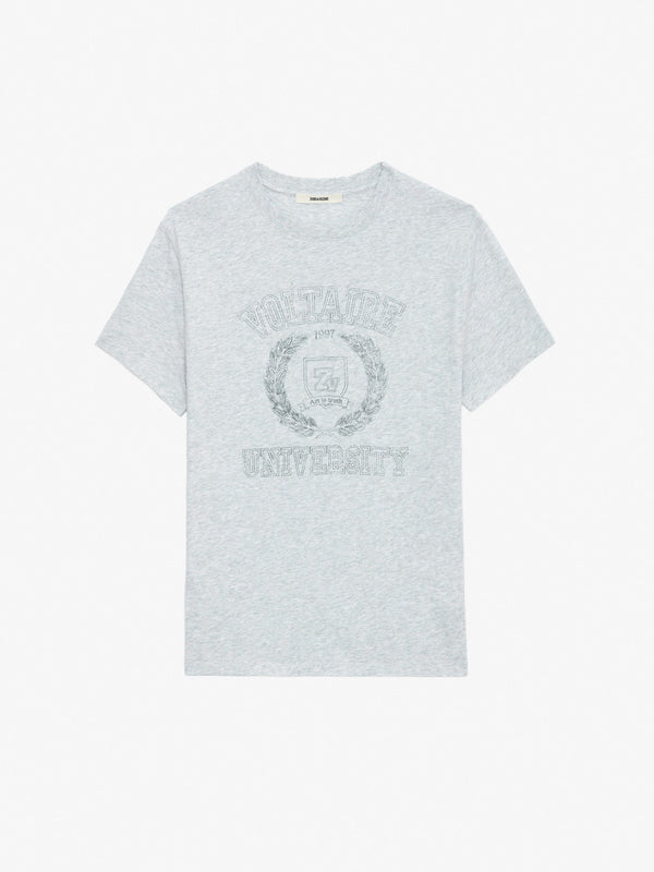 ZADIG & VOLTAIRE Logo-print University T-shirt - Grey Unisex SzS