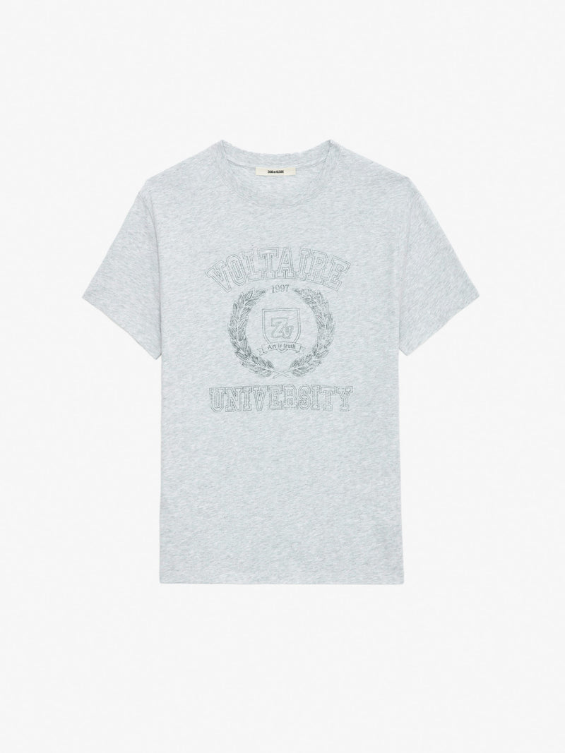 ZADIG & VOLTAIRE Logo-print University T-shirt - Grey Unisex SzS