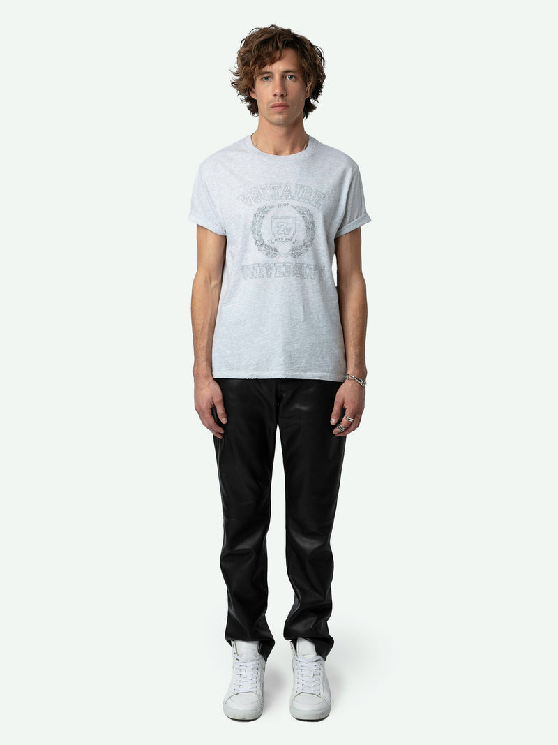 ZADIG & VOLTAIRE Logo-print University T-shirt - Grey Unisex SzS