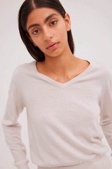 JAC + JACK Will Cashmere Sweater - Bone SzXS
