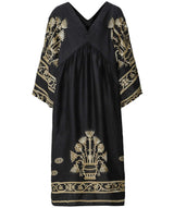 GREEK ARCHAIC KORI Crete Kaftan Dress - Black SzS