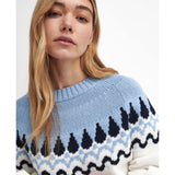 BARBOUR Kingsford Fairisle Crewneck - Ecru/Blue Sz14