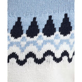 BARBOUR Kingsford Fairisle Crewneck - Ecru/Blue Sz14