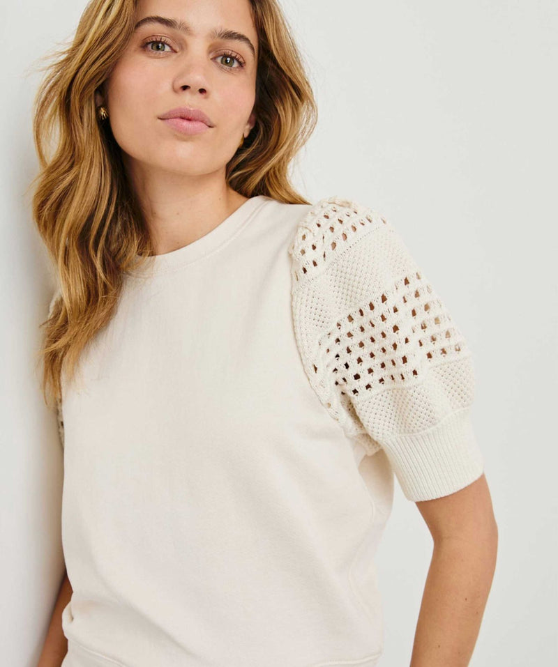 RAILS Kimberly Short Sleeve Sweatshirt - Oat SzXS