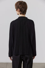 LAING Lizzie Ribbed Cashmere Cardigan - Black SzXS