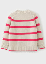ALEGER N.327 Multi Stripe V Neck - Pink Flash SzXS