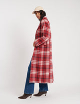 NOBODYS CHILD  Double Breasted Wool Blend Coat - Red Check  SzS